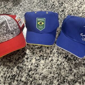 Brazil Olympics Men's Cap Trio - Red, Blue, and Yellow